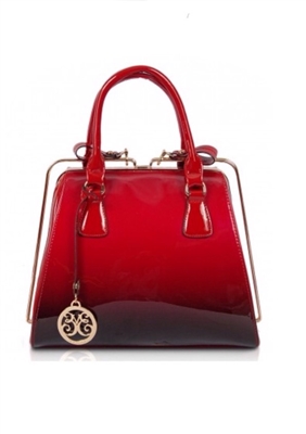 Patent Leather Satchel Handbag