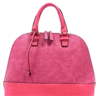 Fuchsia textured bowling style handbag