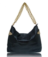 Black Snakeskin Hobo Bag