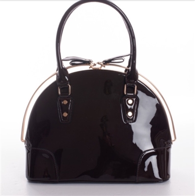 Patent leather satchel